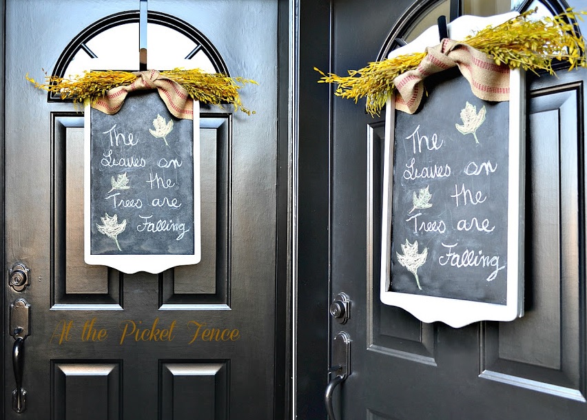 Framed Chalkboard fall Wreath