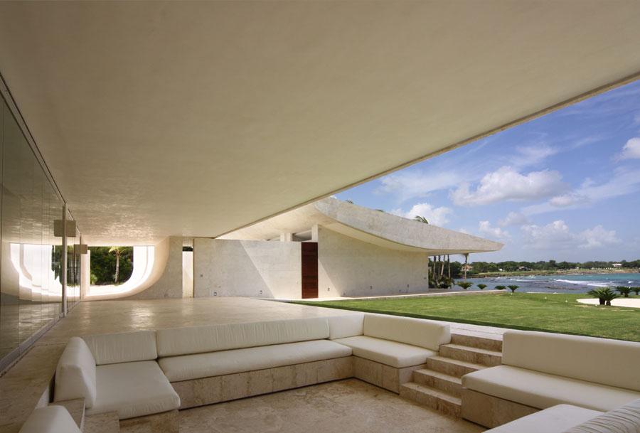 The wave house from A cero with sunken outdoor area