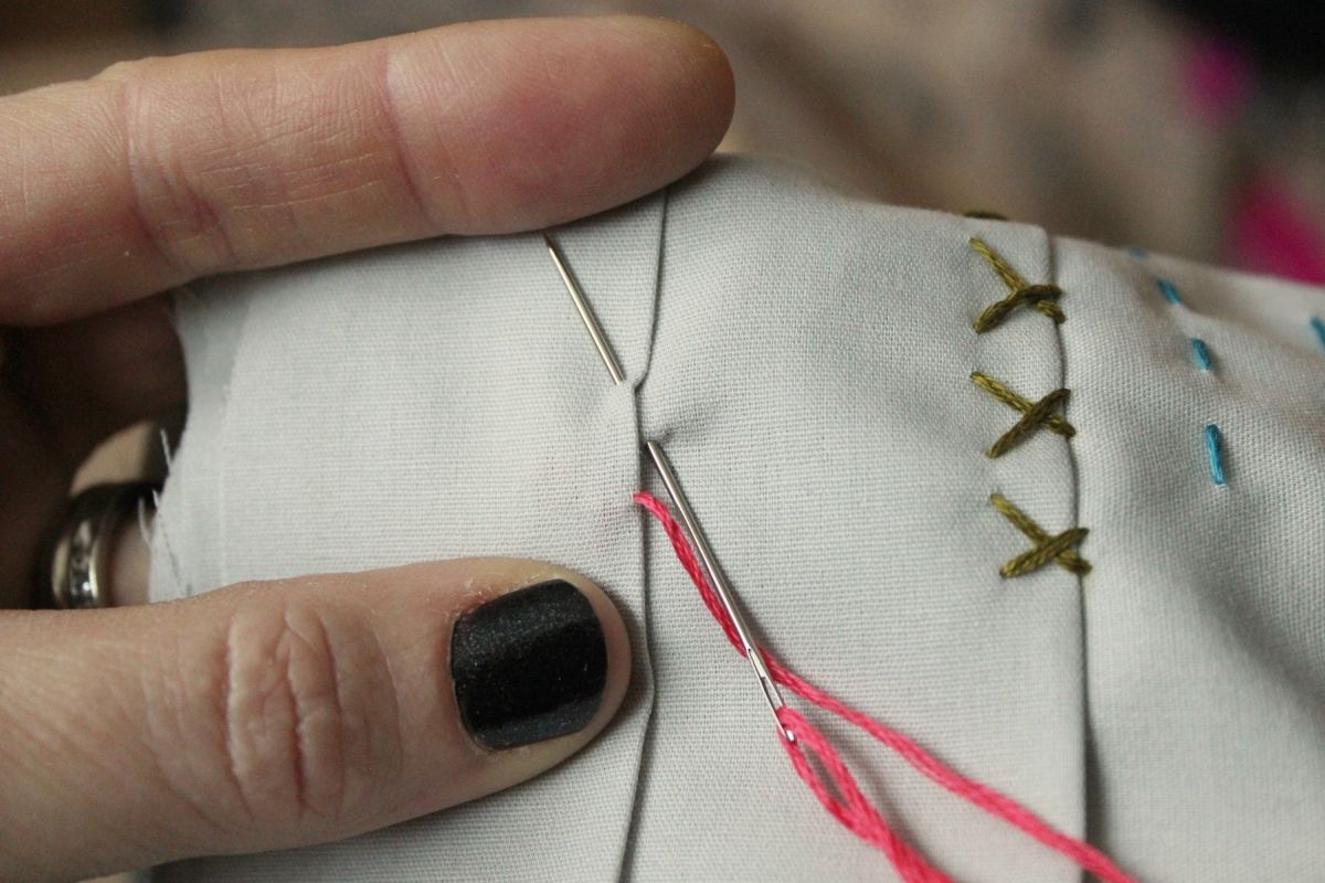 Thread your needle and knot - other color