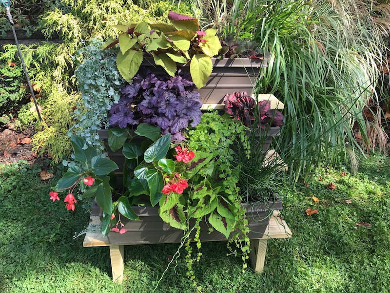 Tiered DIY outdoor shelves