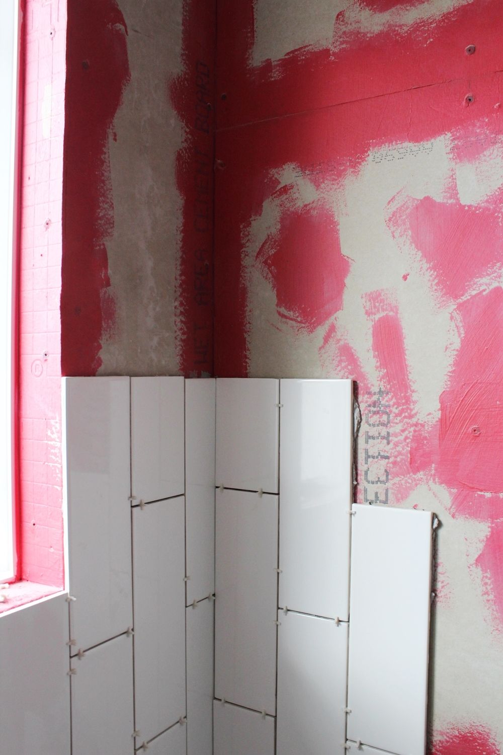 Tile enough columns on the shower