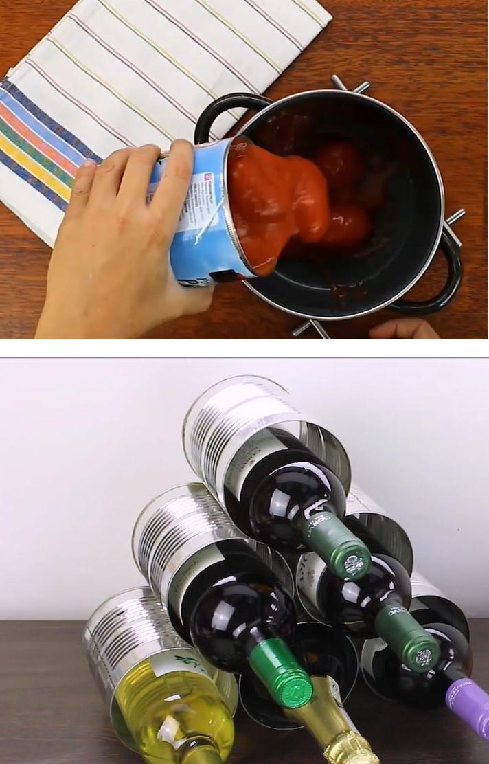 Tine can wine rack for counter
