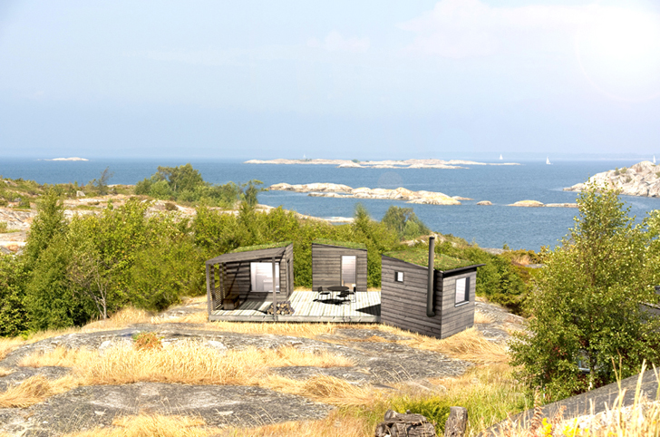 Tiny Green-Roofed Arjan Sauna beach