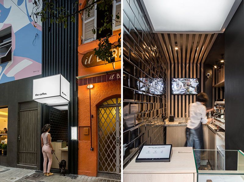 Tiny and modern coffee shop design by studio Boscardin.Corsi Arquitetura