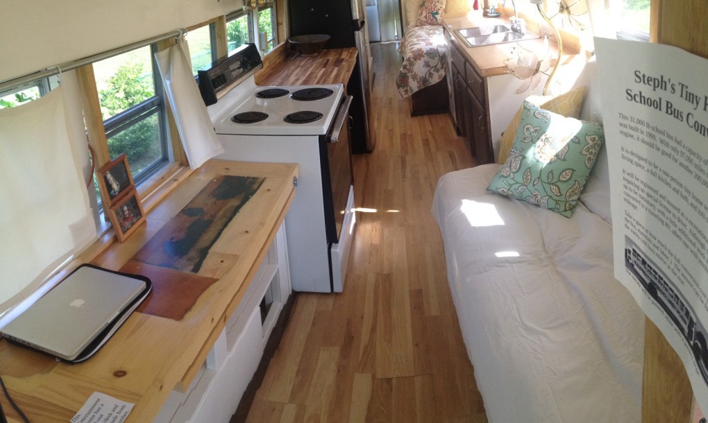 Tiny home on wheels- old bus transformation - interior