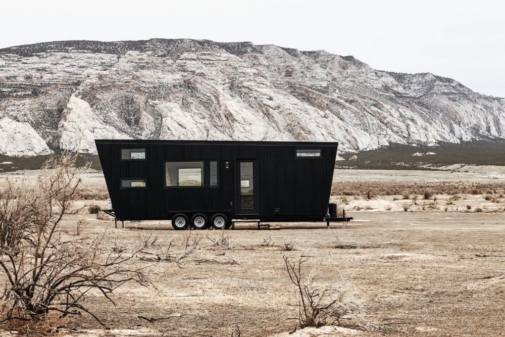 Tiny house with black exterior