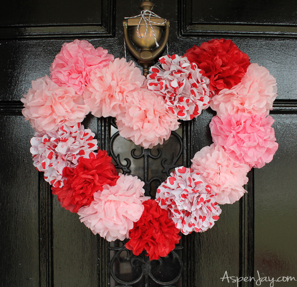 Tissue Paper Heart Wreath Tutorial