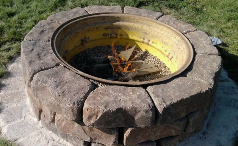 Tractor fire pit wheel