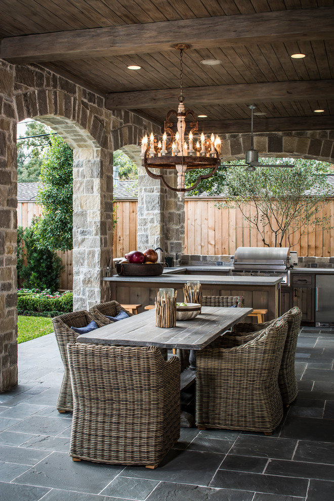Inviting outdoor space with archways