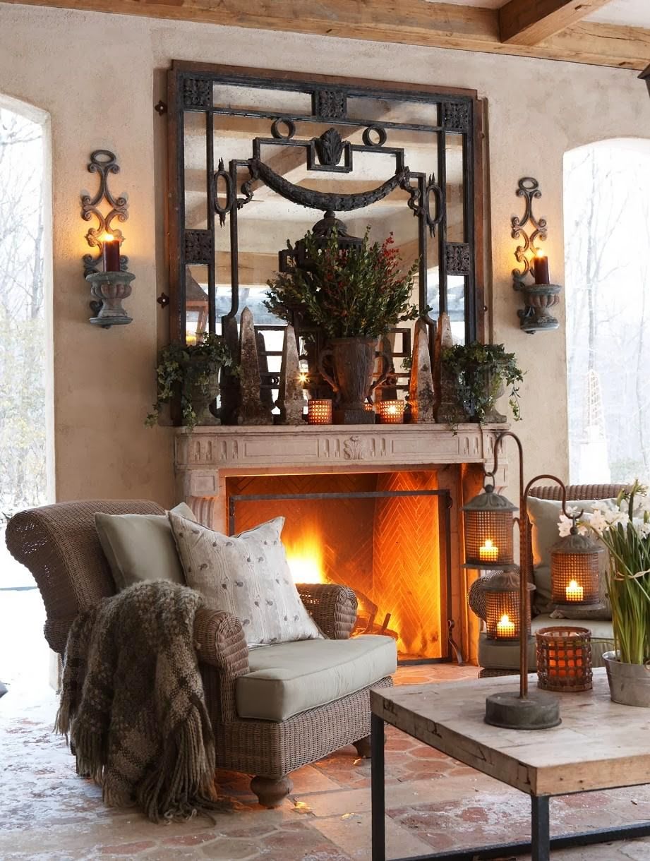 Traditional fireplace mantel decor