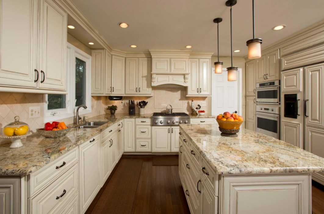 Traditional kitchen with granite countertops