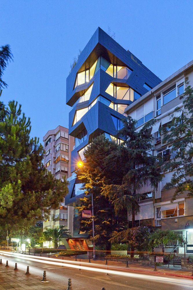 Trees on the apartment building by Aytac Architects