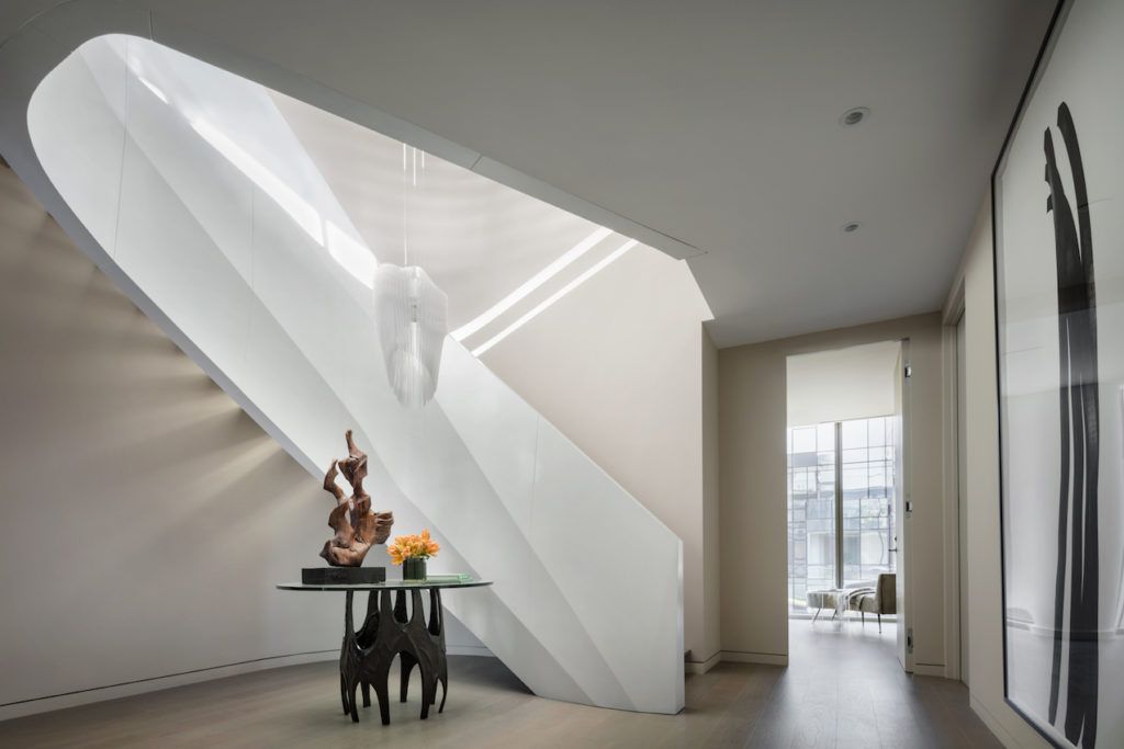 The staircase was designed by Hadid herself.