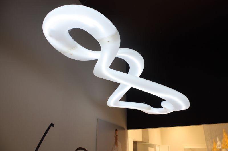 This tubular kitchen lighting from Rational Kitchen is definitely modern. The floating fixture has no obviously visible supports, which gives it an ethereal feel.