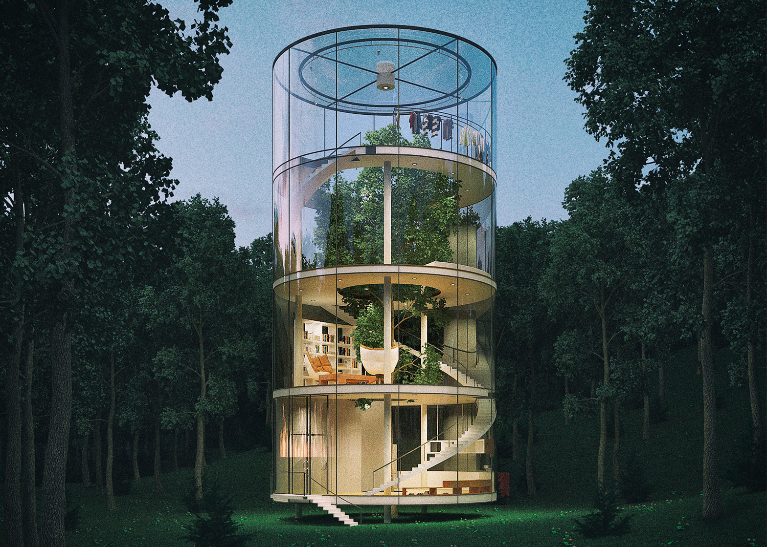 Tubular tree house