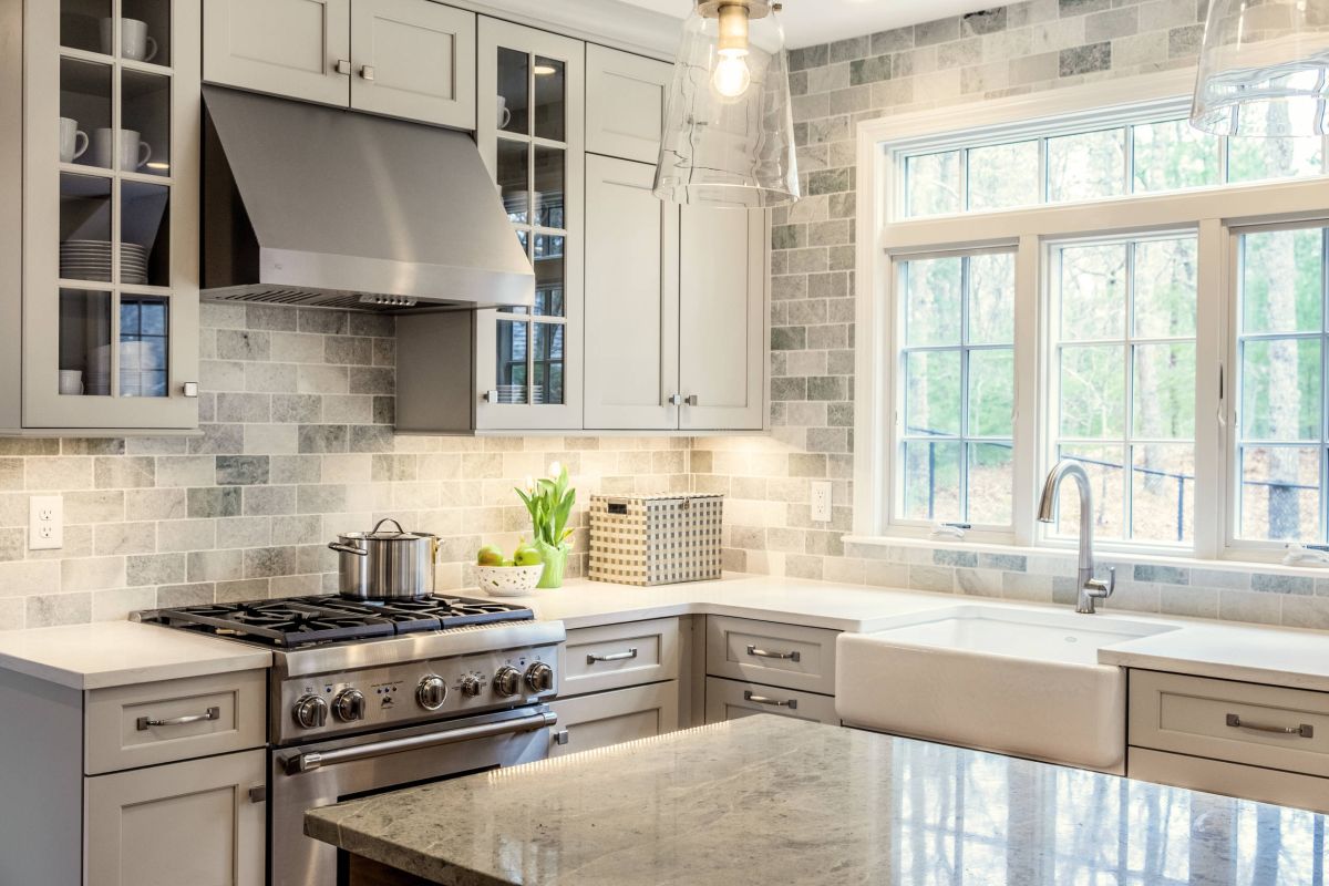 Tumbled Marble Backsplash