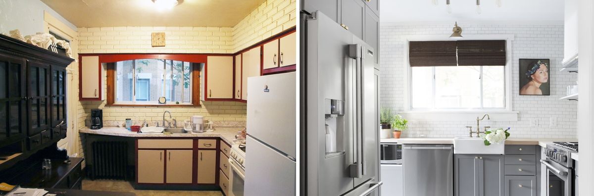 Turn an old kitchen into a modern gray