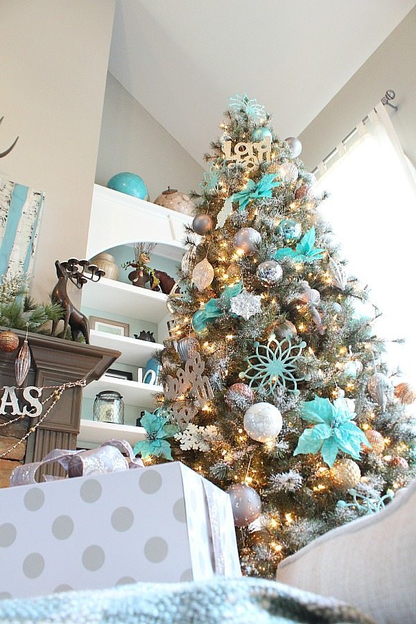 Turquoise Christmas Tree Decor