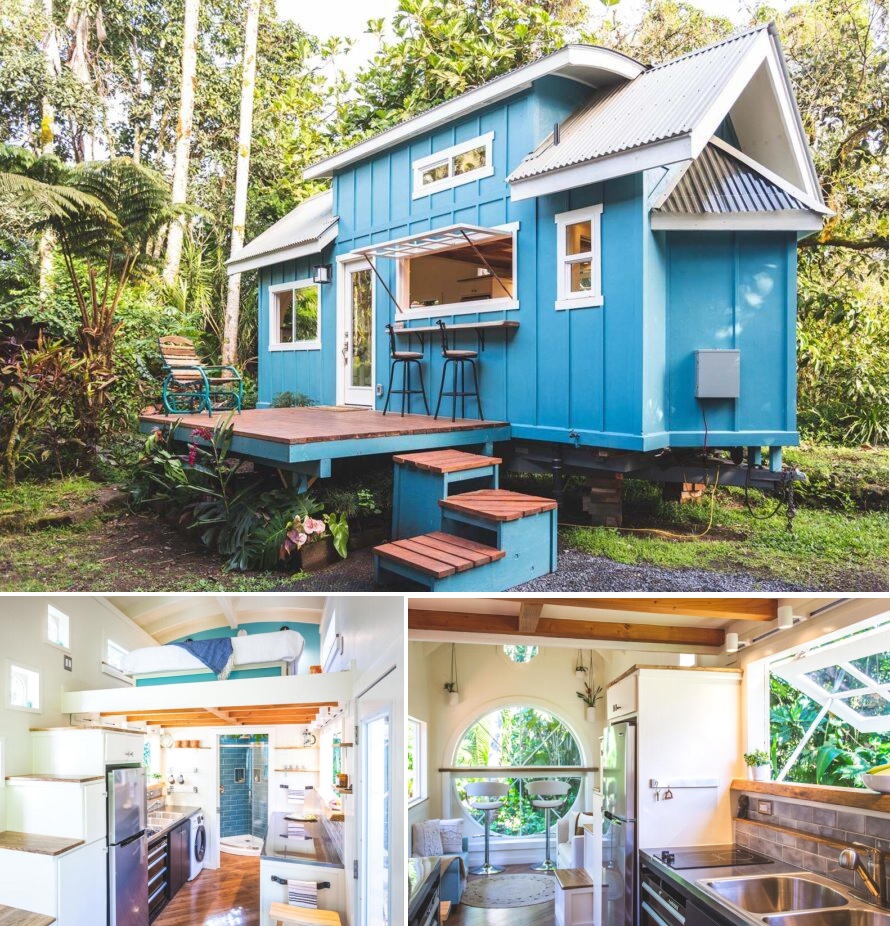Large double kitchen sink for this tiny house kitchen layout