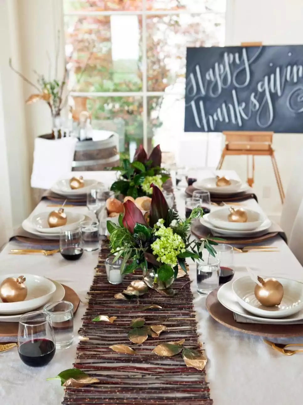 Twig table decor for Thanksgiving