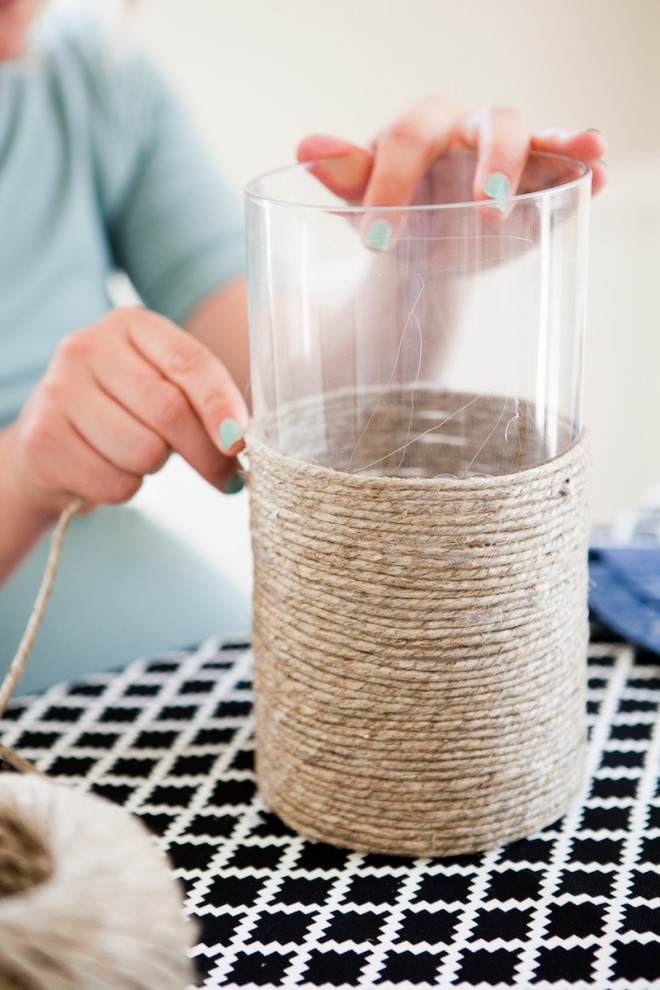 Twine candle holder