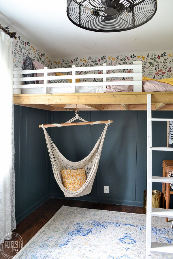 Two-Toned Loft Bed Plan with Ladder
