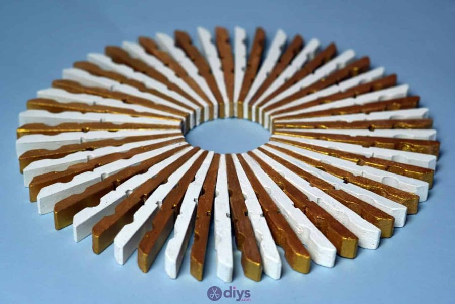 Two tone clothespin wall art