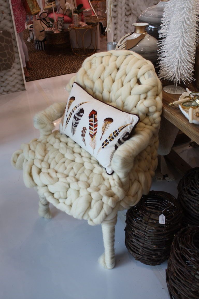 This chunky knit chair is as comfortable as a favorite sweater.