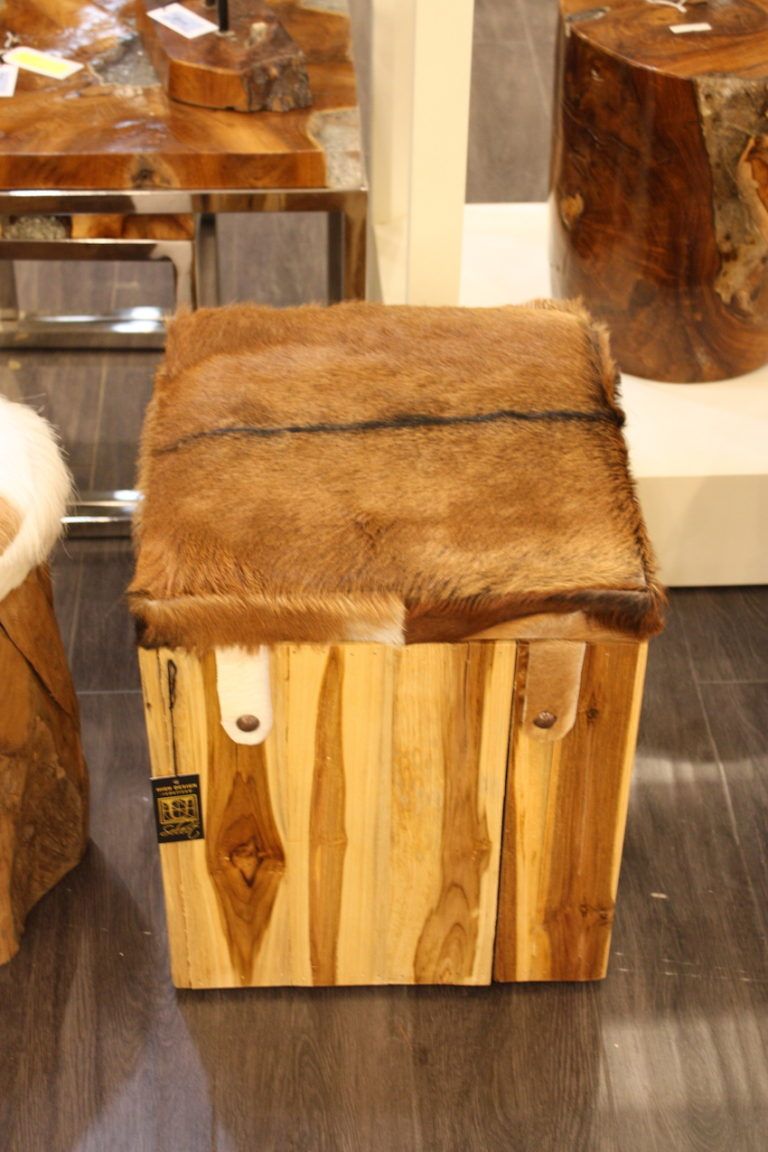 UMA hair on hide top stool