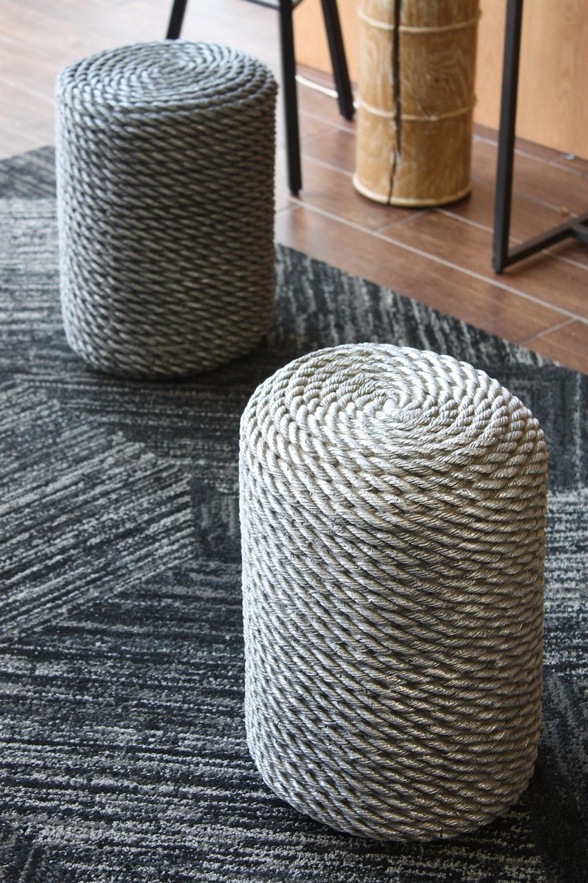 Last year at ICFF, Uhuru debuted its Domino sugar cube stools, and this year they are presenting these cool coiled stools. The sealed and silvered rope creates a versatile stool that is as much decor as furniture.