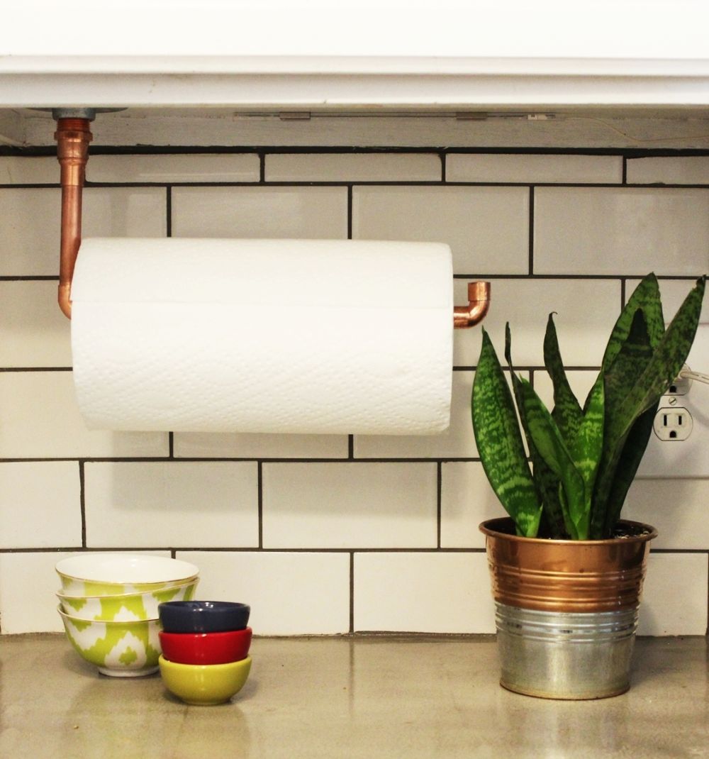 Under Cabinets Kitchen Copper Towel Paper Storage