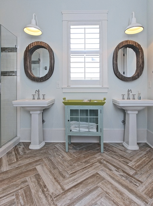Unfinished bathroom floor