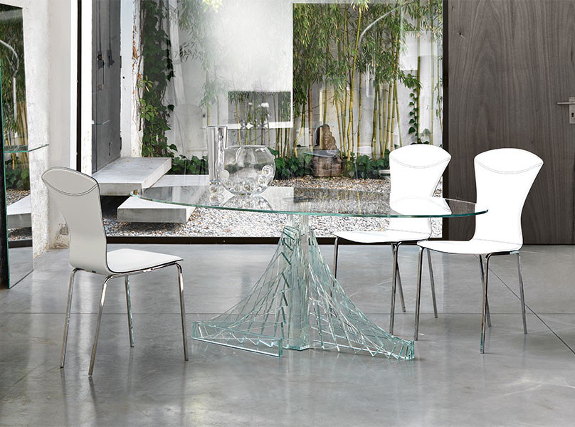 Unique glass dining table