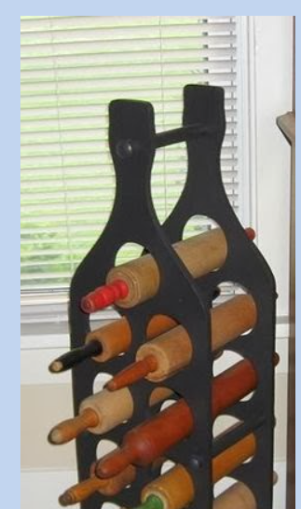 Use A Wine Rack As A Home For Your Rolling Pins