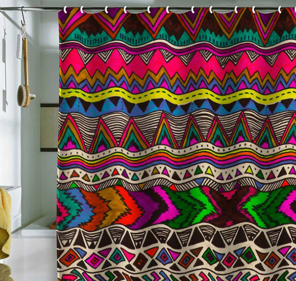 Colorful Patterned Shower Curtains to Brighten Dark Bathrooms