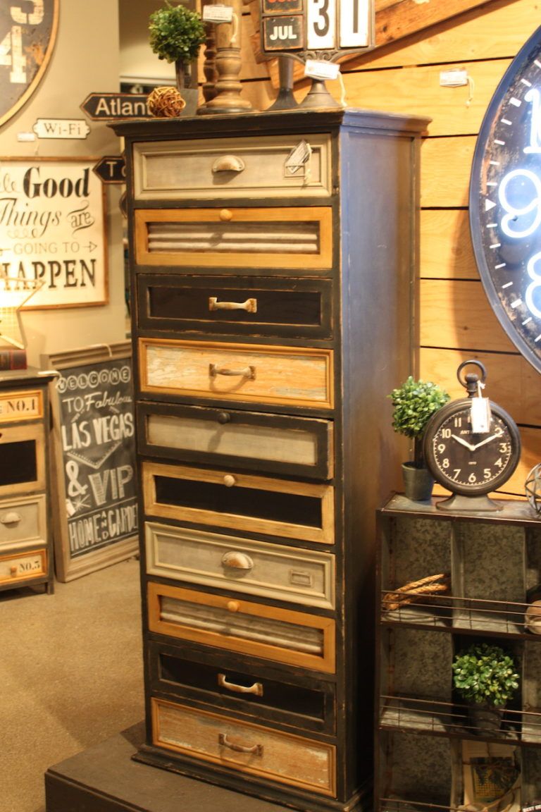 An extra-tall dresser is an unusual piece to add to a living space.