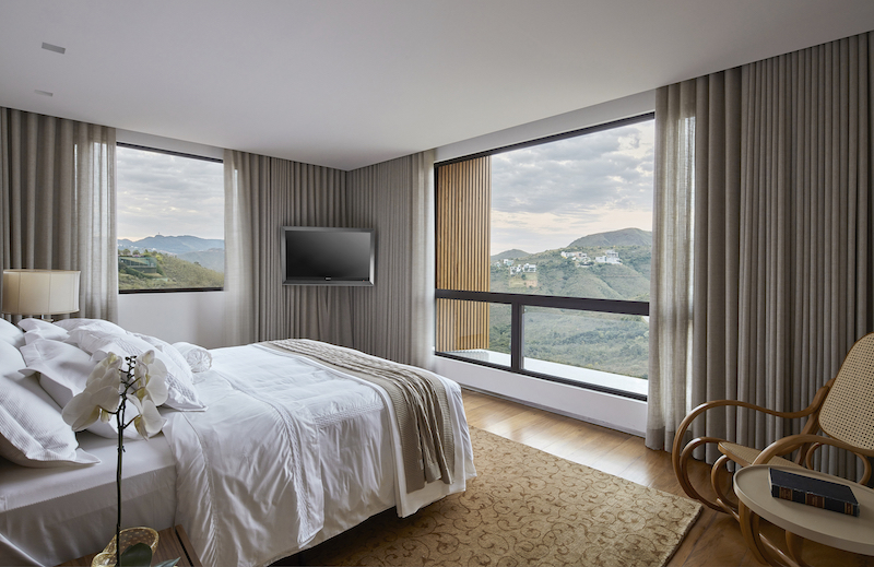 The bedrooms occupy the upper floor and have stunning views toward the horizon