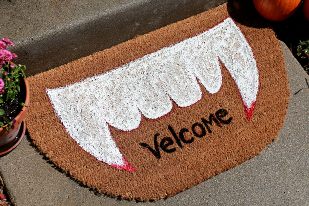 Vampire-themed welcome mat