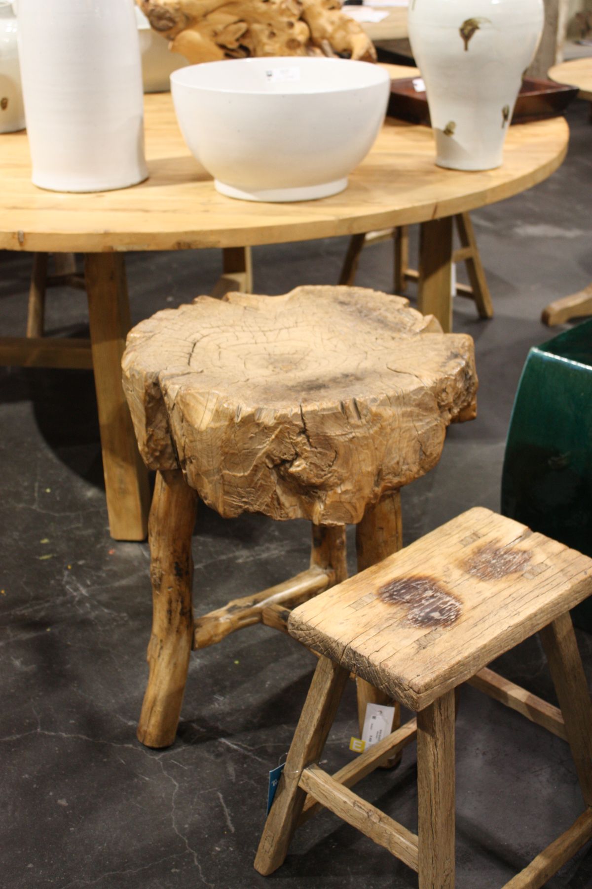 Vintage wood stool for kitchen bar