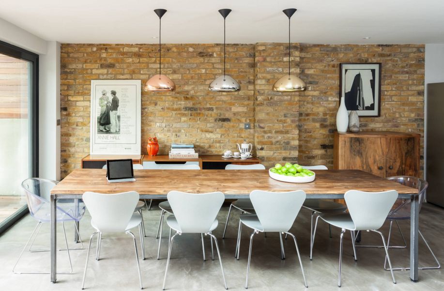 Void lighting fixture over the dining table