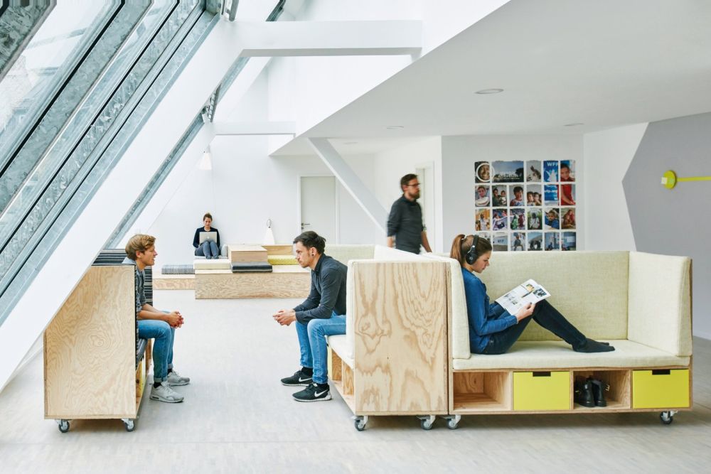 WFP Innovation Accelerator Offices - with furniture on wheels