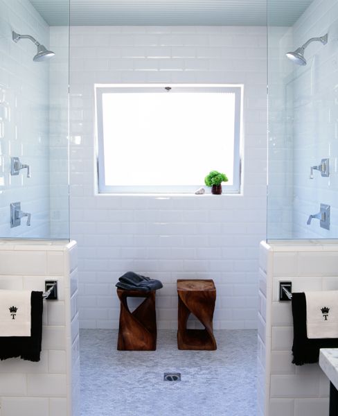 Walk-In Shower With Double Stools