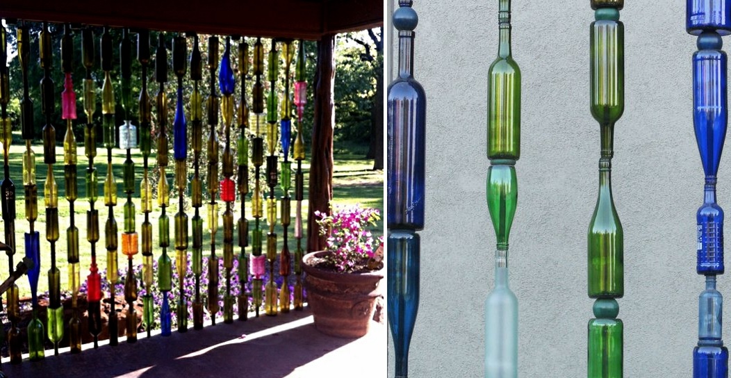 Wall divider with wine bottles