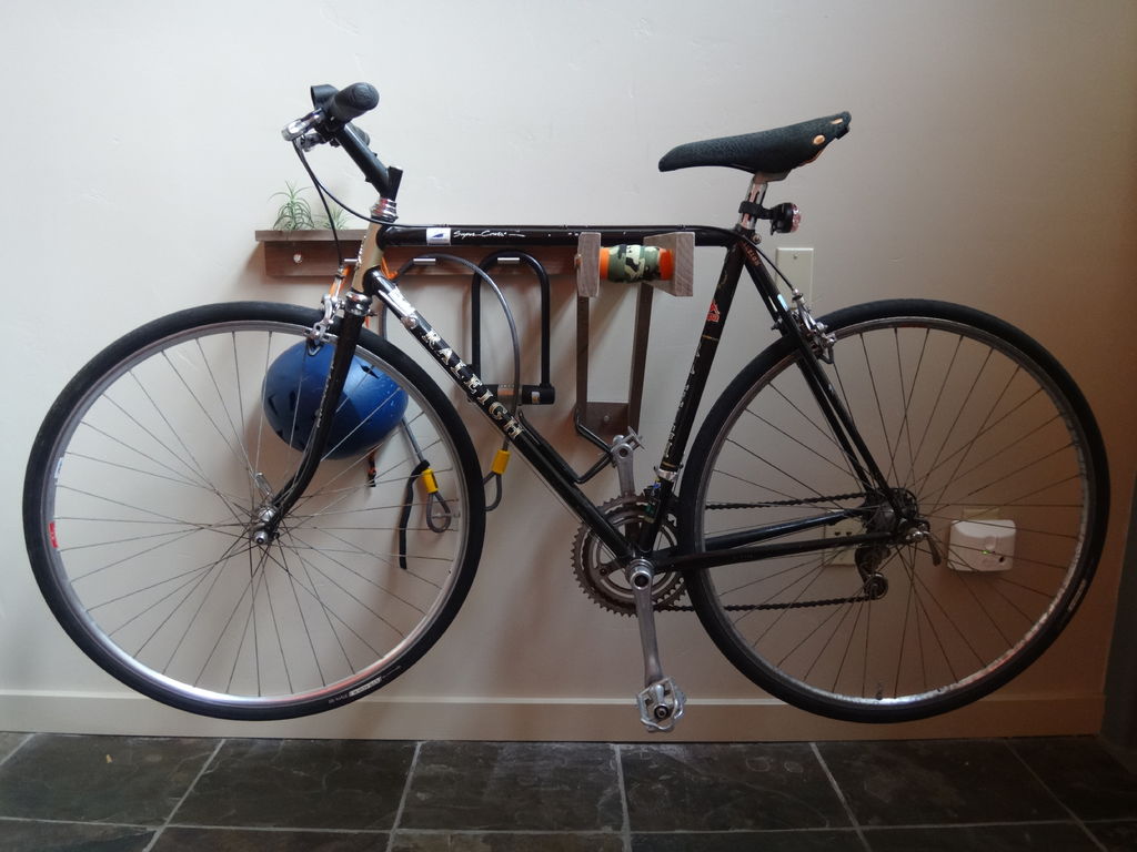 Wall hang bike storage DIY