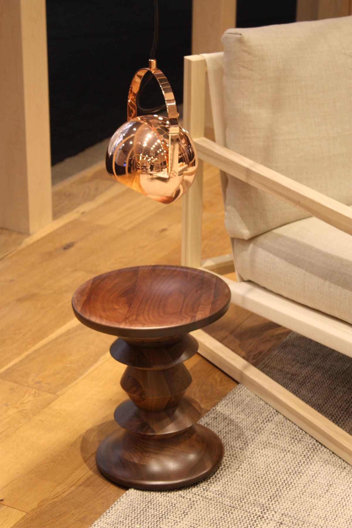 Walnut color stool design