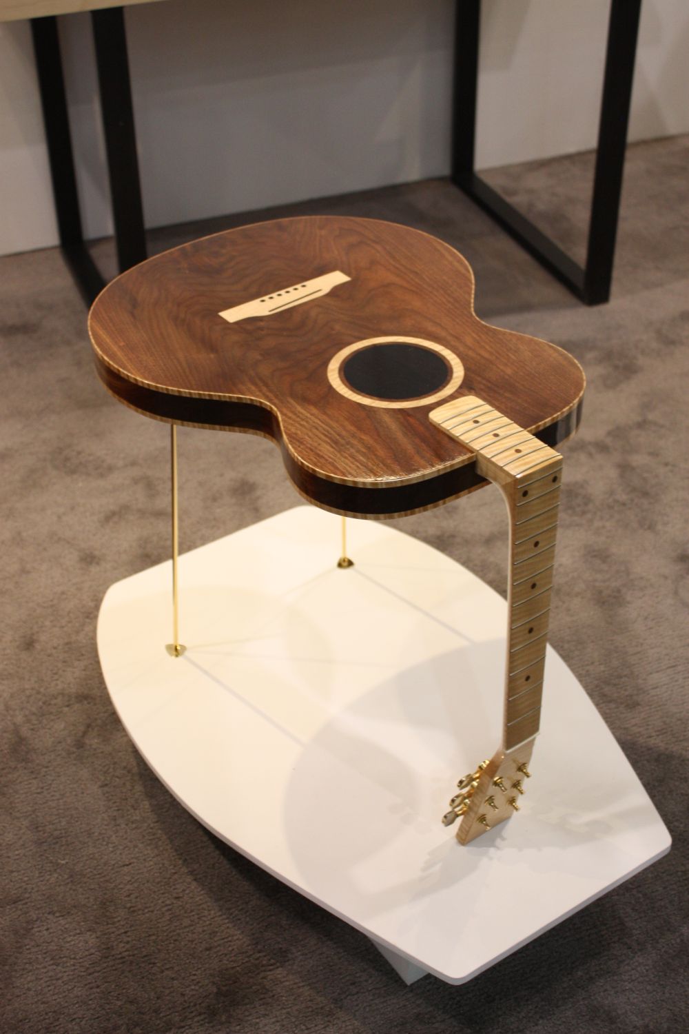 Walnut wood guitar coffee table