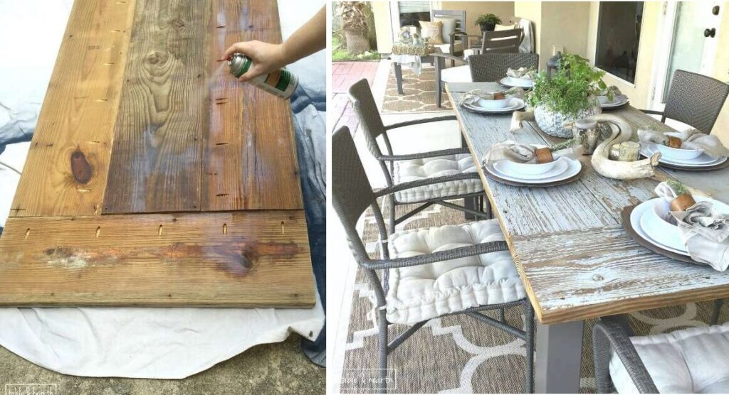 Turning reclaimed wood into an outdoor table