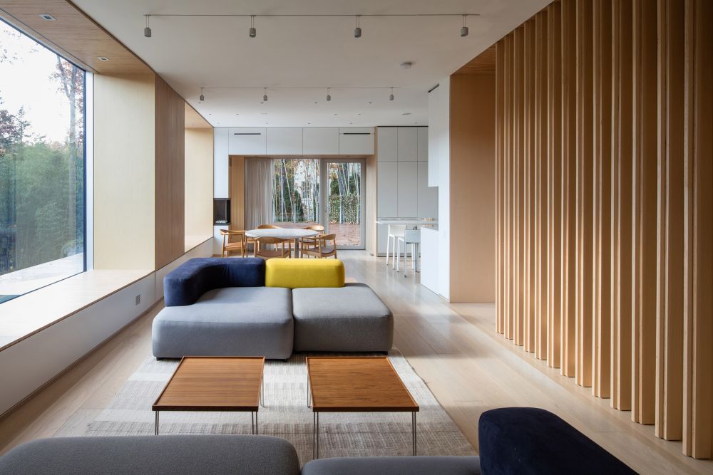 Washington DC residence with plywood interior living