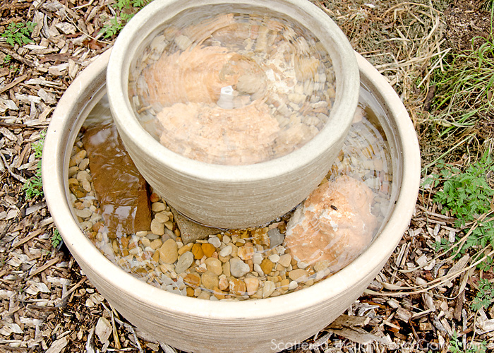 Water features from terracota planters