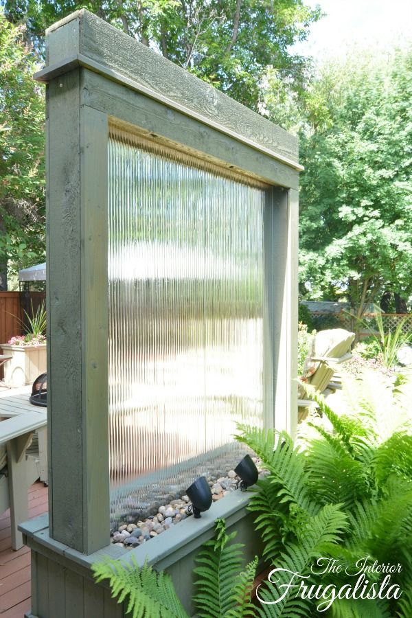 Water wall feature for backyard